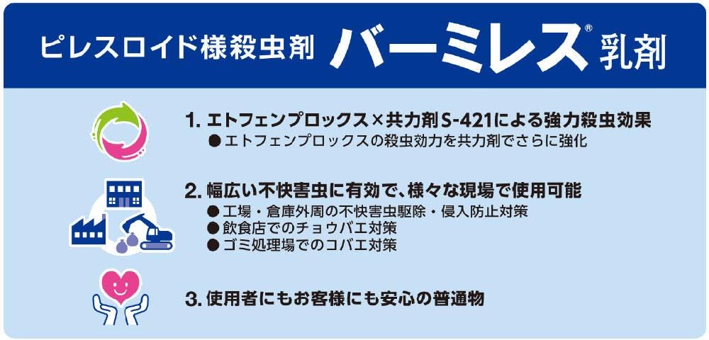 円 アウトレット チョウバエ コバエ対策 業務用 不快害虫用殺虫剤 バーミレス乳剤 18l缶 ゴミ処理場 工場 倉庫用 レナトップ乳剤の普通物タイプ 送料無料