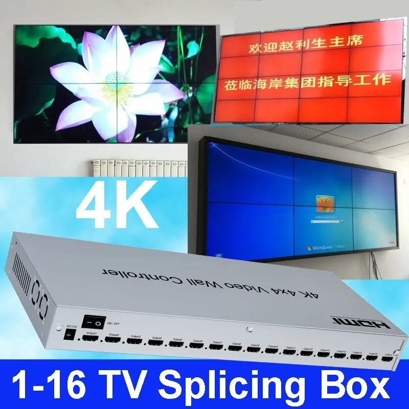 Image of Microware 4K 4x4 HDMI Video Wall Controller 2x2 3x3 3x4 3x5 Multi Screen Stitching Processor 2 3 4 6 8 9 12 15 16 TV Splicing Box Splicer