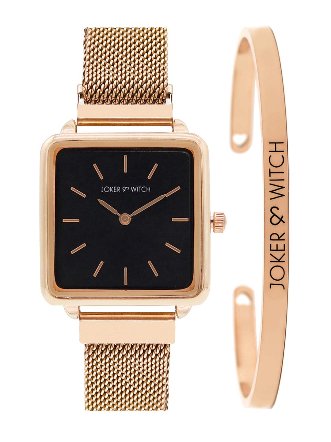 Joker & Witch Stainless Steel Rose Shadow Rosegold Analogue Watch Bracelet Stack For Women, Black Dial, Rose Gold Band (B08T9GFZXV) Amazon Price History, Amazon Price Tracker
