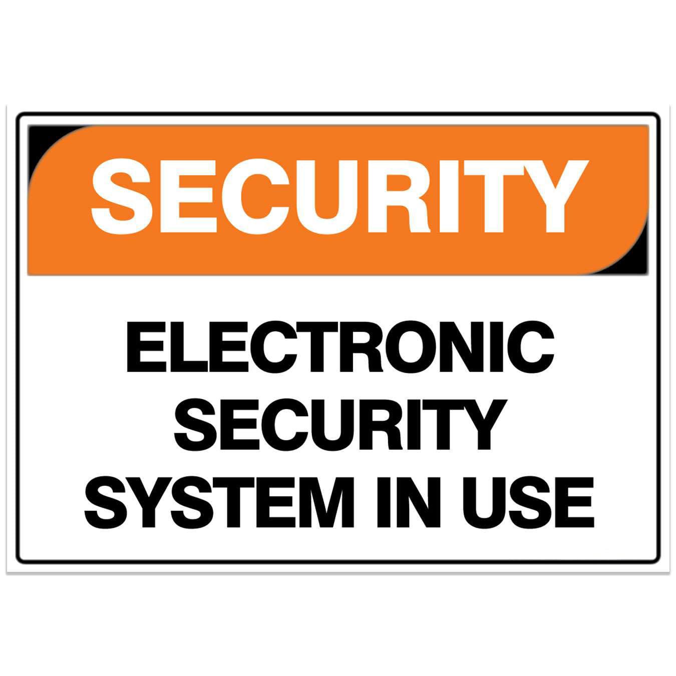 Electronic Security System In Use Sign, Metal Tin Sign 12x8inch