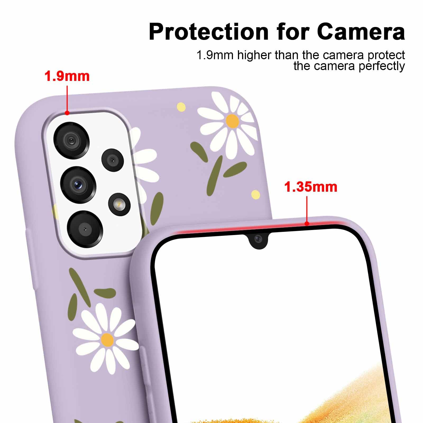 Yoedge 2 × Cover per Samsung Galaxy A33 5G 6,4" - Custodia Fiori Fiore Viola per Telefono in Trasparente con Aesthetic Motivi Design, Custodie per Cellulare in Silicone TPU per Samsung A33 5G Case - 5