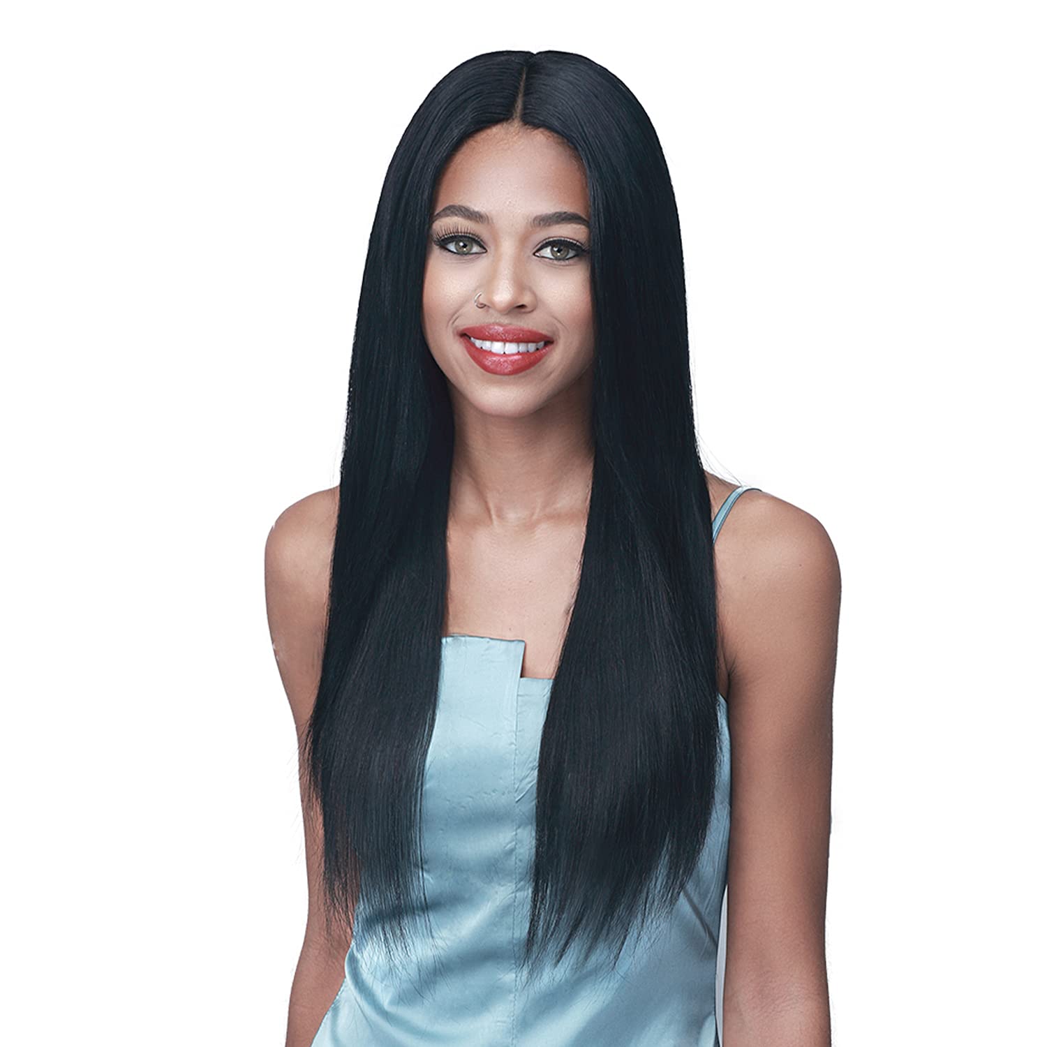 BOBBI BOSS Bobbi Boss Human Hair HD Lace Front Wig 4 Inches Deep Part MediFresh MHLF498 Natural Straight (22 Inches-26 Inches) (24 Inch, NATURAL)