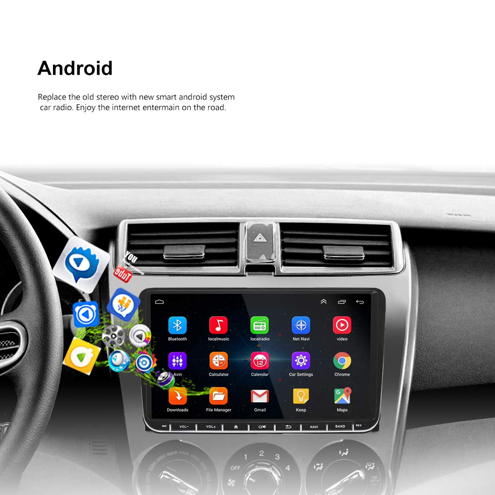 Hikity Android 13 Radio Coche para VW Passat Golf 5 6 Skoda con GPS WiFi, 9 Pulgadas Pantalla para Coche con Mirror Link EQ USB Autoradio Bluetooth con Cámara Trasera +CANBUS