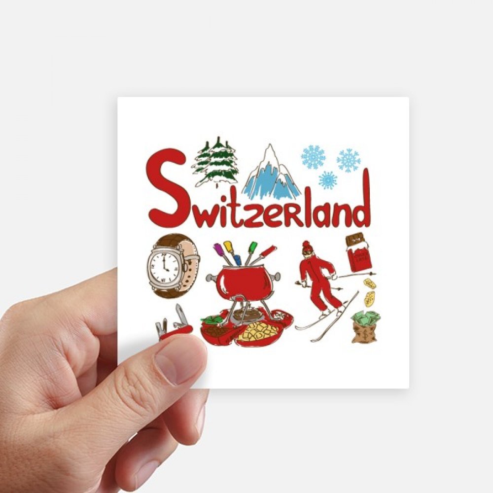 Autocollant carré Suisse 10CM sticker mural décoration ordinateur portable et motobike