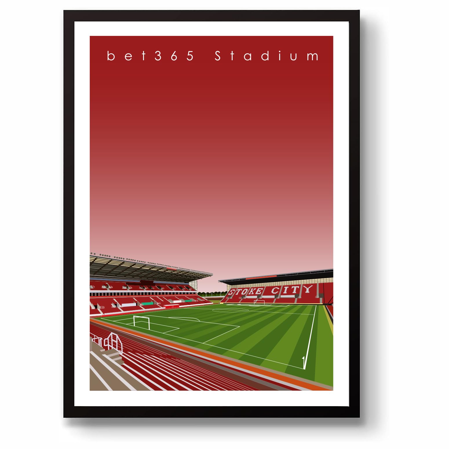GroundDesigns STOKE CITY FC Football Gift bet365 STADIUM Art Unframed A3 Print SCFC
