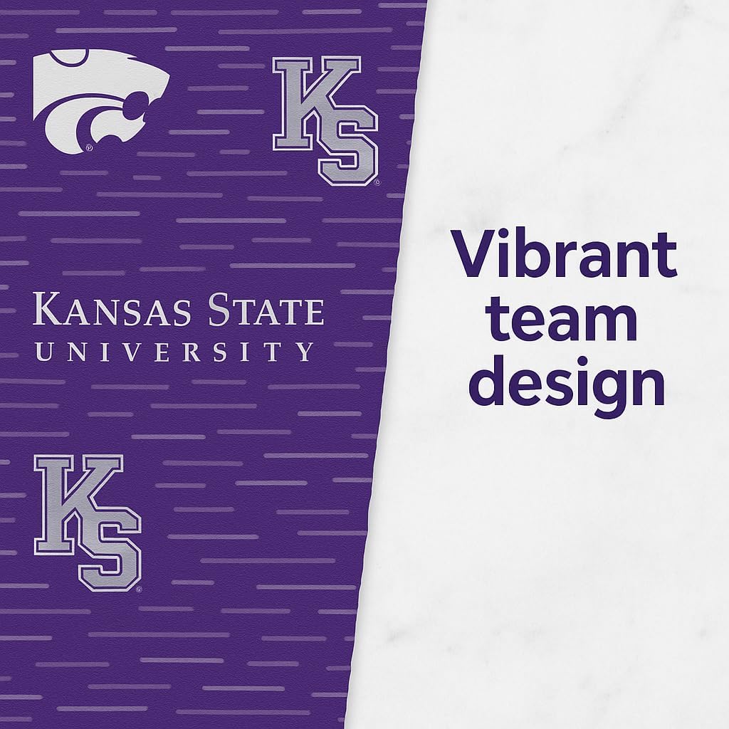 ONDEMAND FAN NCAA Wrapping Paper with Stripes of Spirit design (Kansas State Wildcats,Wrapping Paper 30" x12')