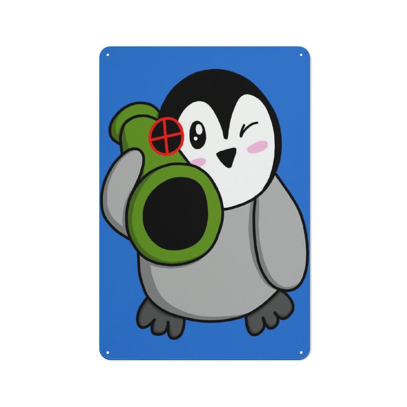 Junmoney Penguin Bazooka Vintage Vintage Metal Sign 30X20cm Featuring Room Wall Plaque For Flat, Dorm Room, Lounge Or Cafe