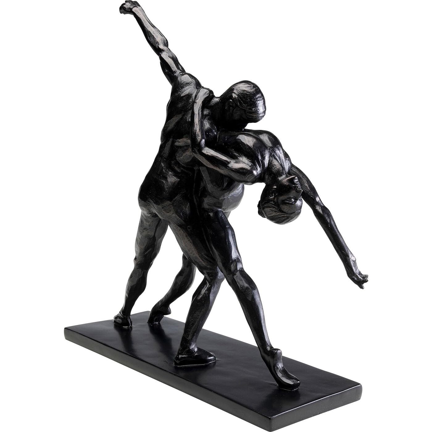 Kare Design Figura Decorativa Dancers, Negro, Arenisca, Escultura Bailarines clásica, Objeto Decorativo para salón y Dormitorio, Accesorio Elegante y Creativo, 38 cm