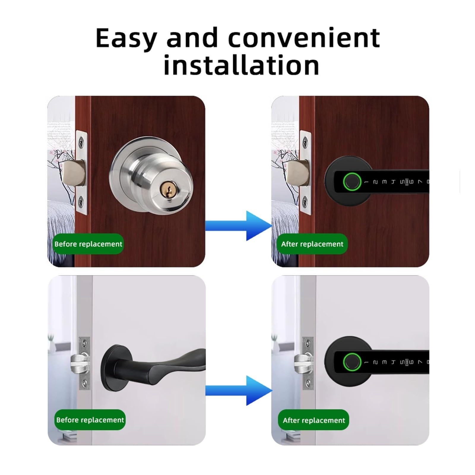 Cerradura inteligente, Cerradura Electrónica Digital Con Huella Dactilar M5, Contraseña, Llave, Tarjeta IC Y Desbloqueo Por Aplicación(M5 Silver)