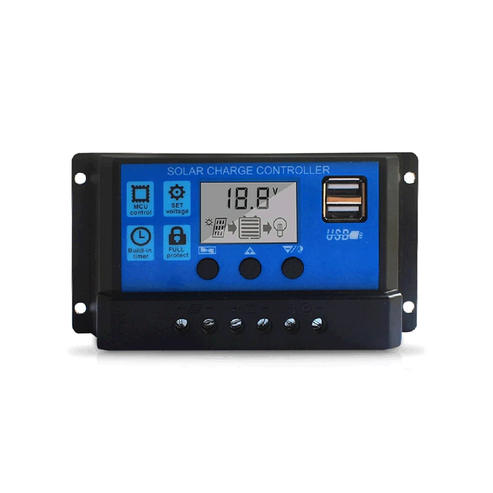Solar Charge Controller, 100A Solar Charge Controller Panel 12V/24V Adjustable LCD Display Battery Regulator(20A)