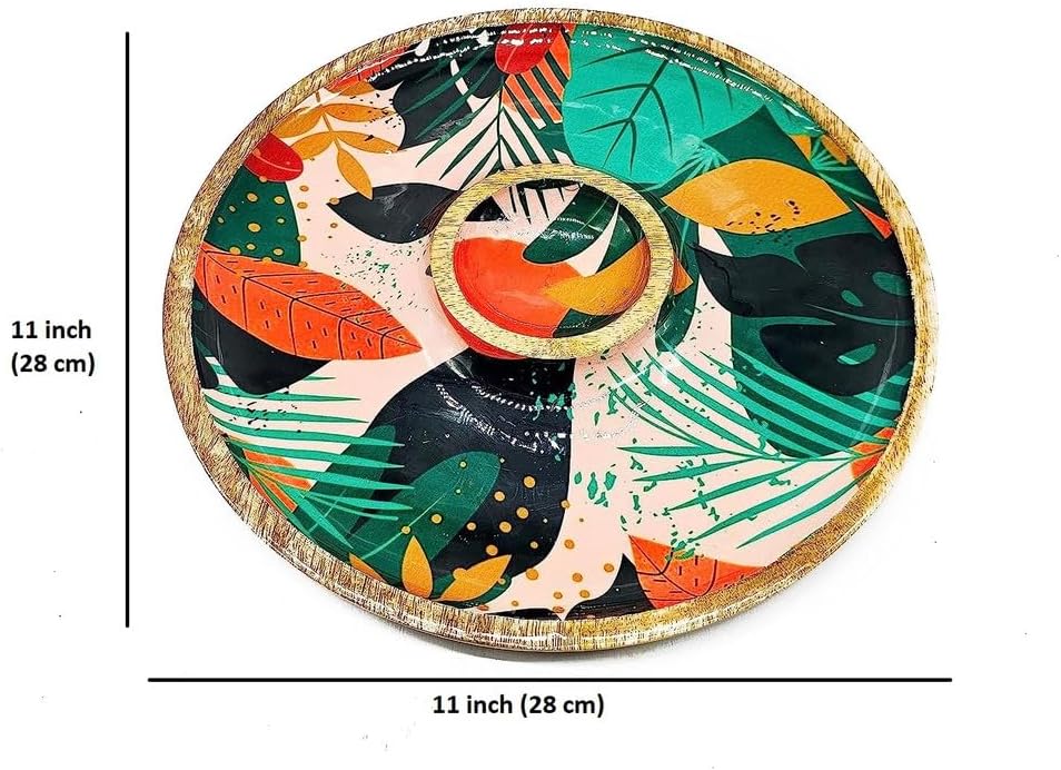 appeasy 木製チップとディップサービングセット 分割サービングトレイ 前菜とチーズ サービングプラッター コンパートメントディ