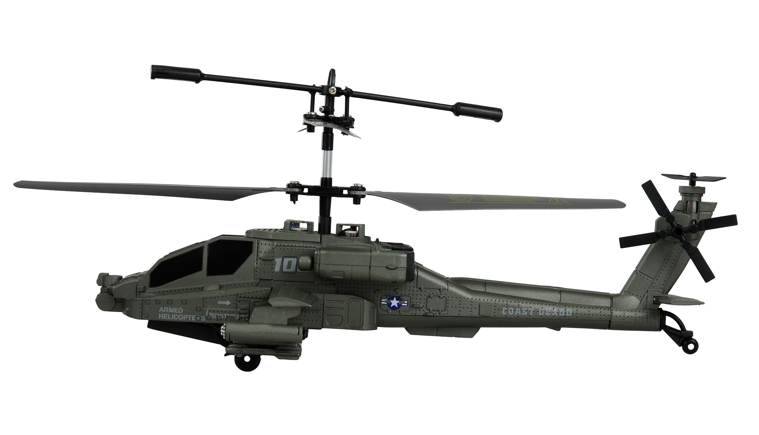 Apache AH-64 Elicottero coassiale a 3,5 canali RTF con telecomando, batteria, cavo di ricarica, 250 mm, verde scuro