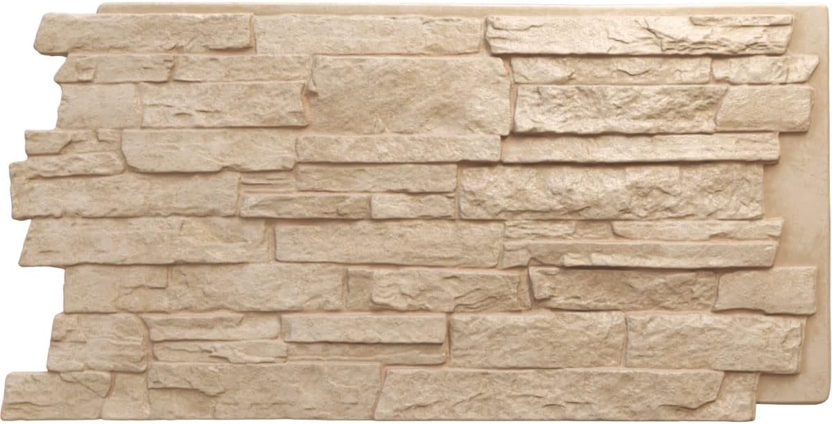 EverStone Acadia Ledge Faux Stone Panel, 49"W x 25 1/2"H x 1 1/4"D, Ocean Floor Color