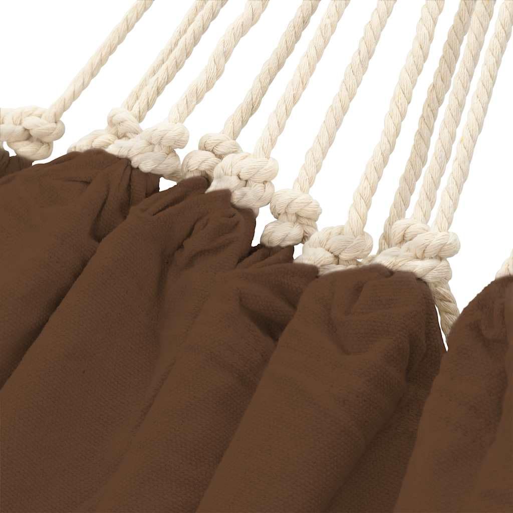 Mangloder Hamac XL Chocolat en Coton avec Support, Grande Toile Suspendue pour Jardin, terrasse, Balcon, extérieur, Camping, Plage, Piscine, détente, Repos, Sieste, Lecture, Couchage, Pliable