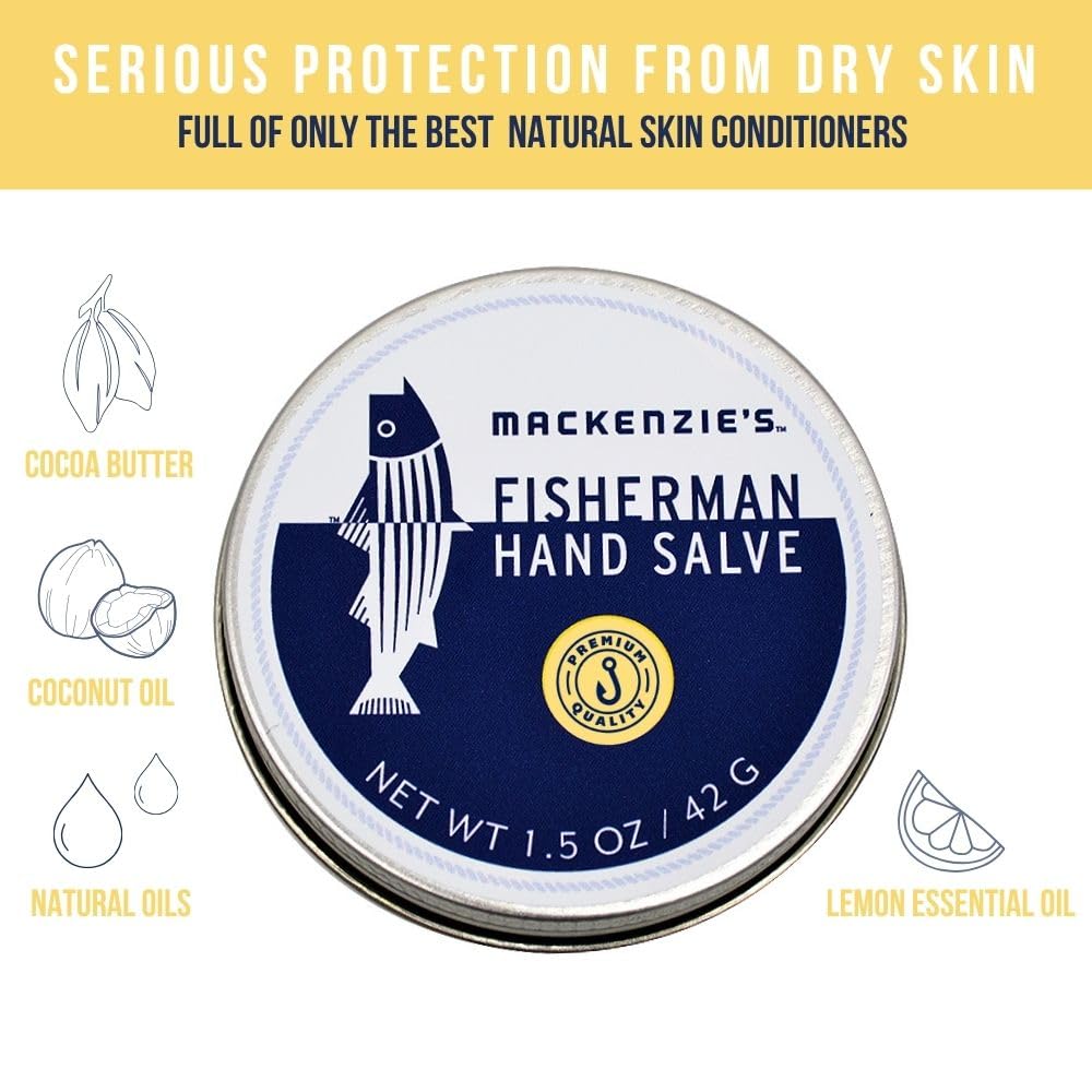 MacKenzie's Fisherman Hand Salve - Gifts for Men - Gifts for Fishermen - Travel Friendly - All Natural - Hand Repair - Hand Balm - Moisturizer - 1.5 Ounce Tin - Image 2