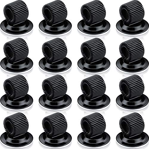 Clips de Porte-Stylo Porte-Stylo en Acier au Manganèse Organisateur de Crayon Stylo Auto-Adhésif avec Boucle à Ressort Réglable pour Réfrigérateur Tableau d'Effacement (Noir, 16 Pièces)