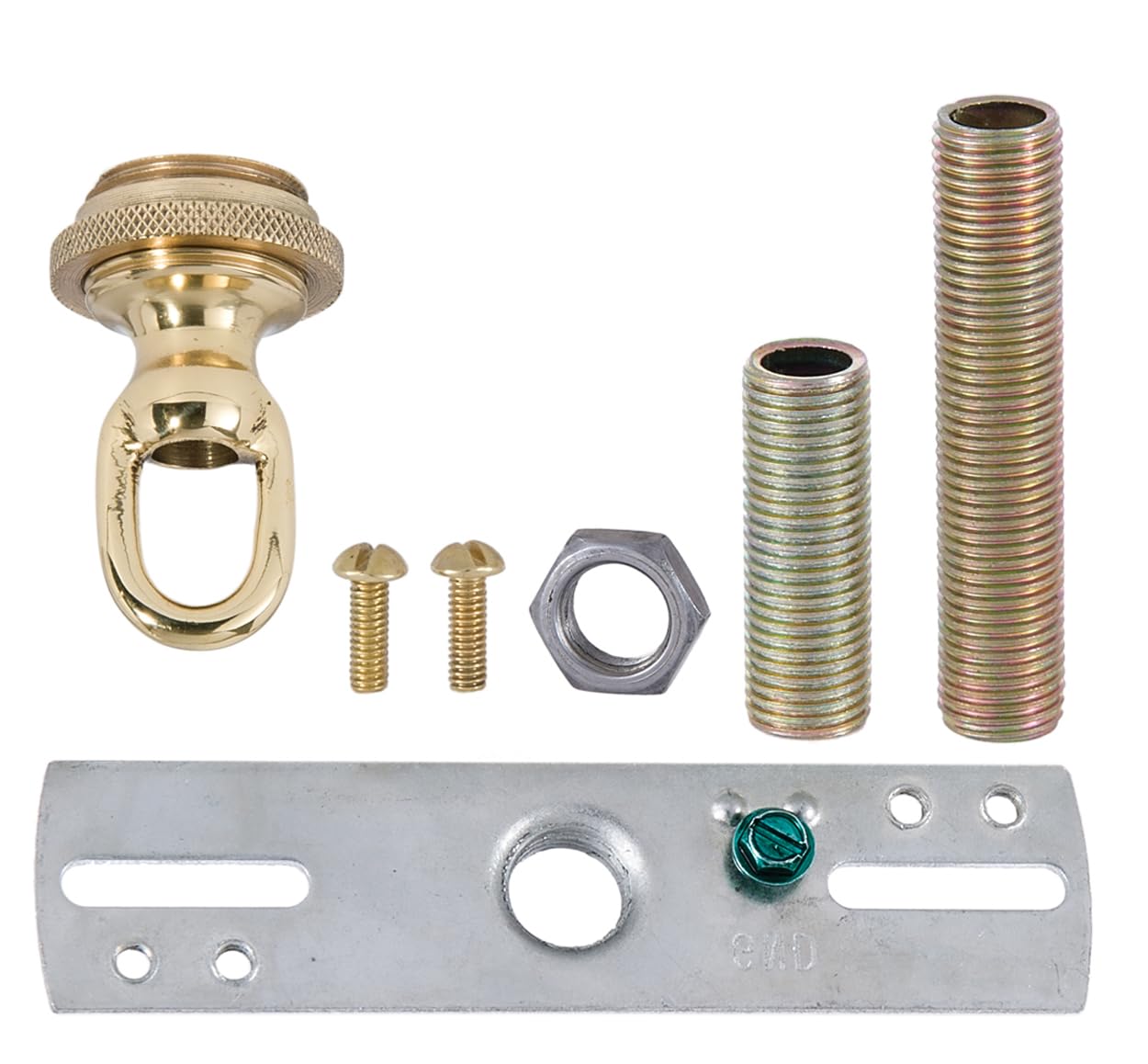 B&amp;P Lamp® Screw Collar Ceiling Light Canopy Plate Kit (Cast Brass)