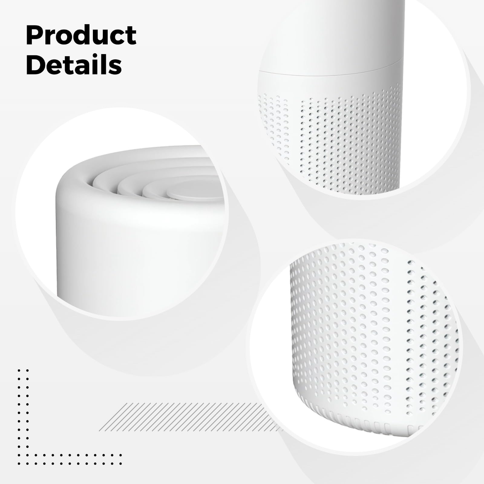 Mini purificatore d'aria, purificatore d'aria da tavolo per casa, camera da letto e ufficio, purificatore d'aria portatile con ioni negativi, aiuta con odori sgradevoli, fumo e formaldeide, bianco, 19