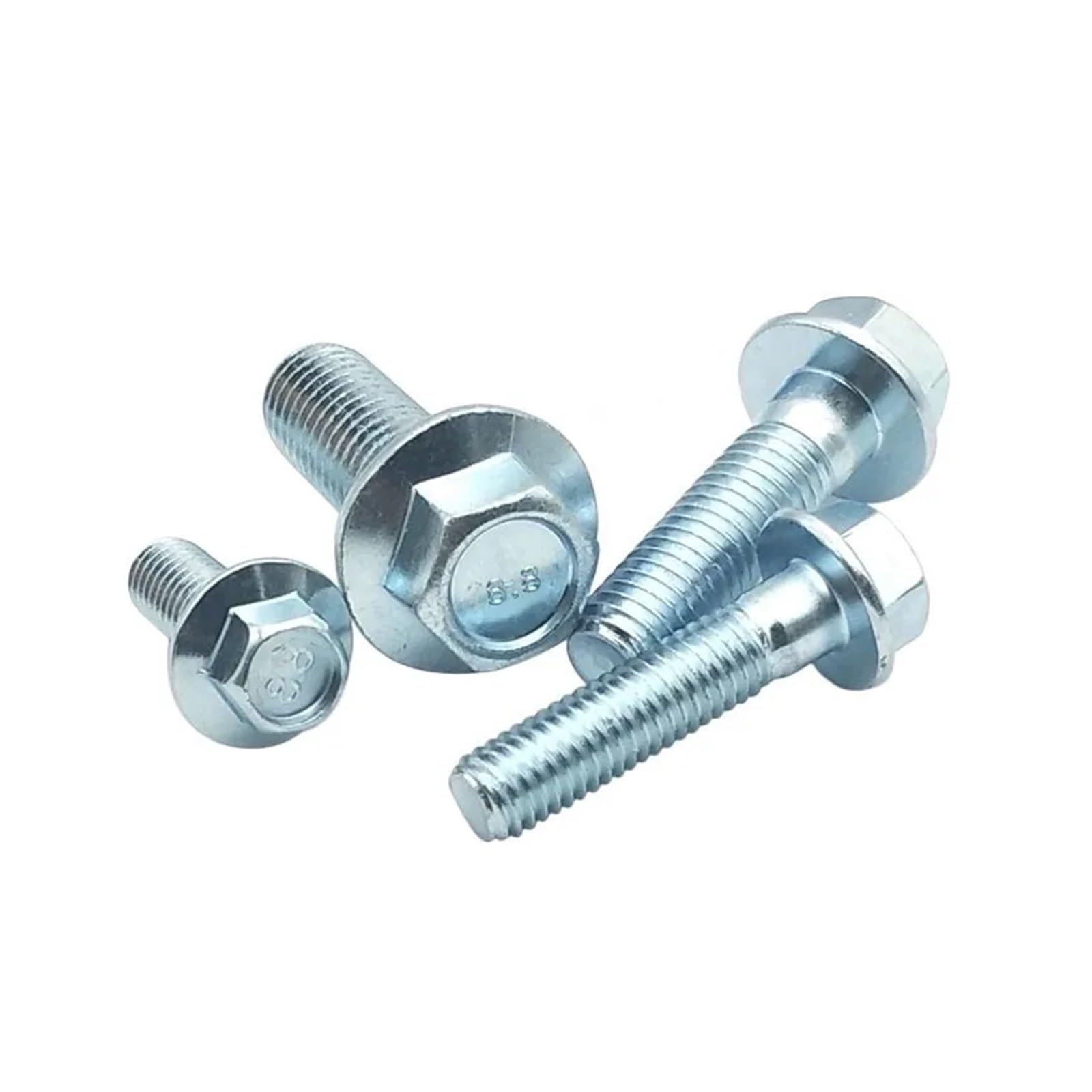 WGX123 Boulons à embase hexagonale externe à filetage fin métrique M0 M12 Vis à embase hexagonale zinguées blanches de grade 8,8 Pas de 1,25(M12x1.25x25 5pcs)