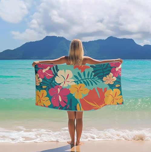 Miniatura 7 de Toallas de playa de microfibra, suaves y ligeras, ultra absorbentes, de secado rápido, sin arena, perfectas para la playa, piscina, viajes, camping,