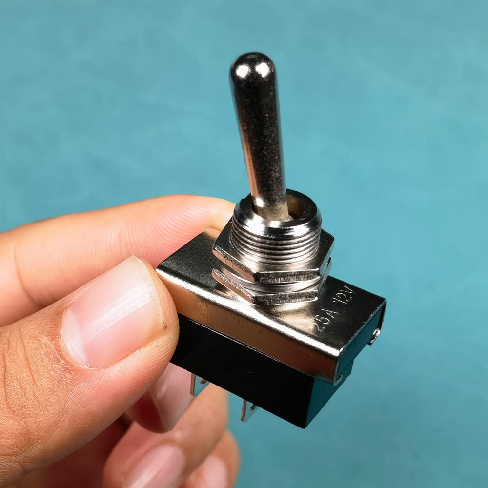 GUUZI 2 szt. Wodoodporny Przełącznik Dwupozycyjny 12V-24V 25A 2 pin 2 pozycja SPST Włącznik/Wyłącznik Przełącznik Dwupozycyjny z Wodoodporną Osłoną do Samochodu Ciężarówka Lodzi