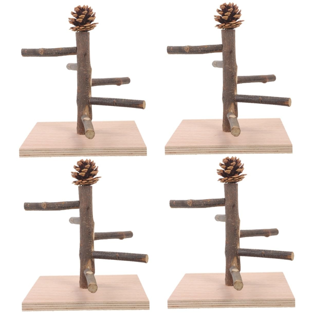 POPETPOP 4 Piezas Marco de Entrenamiento de Loros Juguete de Percha para pájaros Percha de pájaro de Escritorio Percha de Entrenamiento de pájaros Percha de pájaro de Mesa de Madera