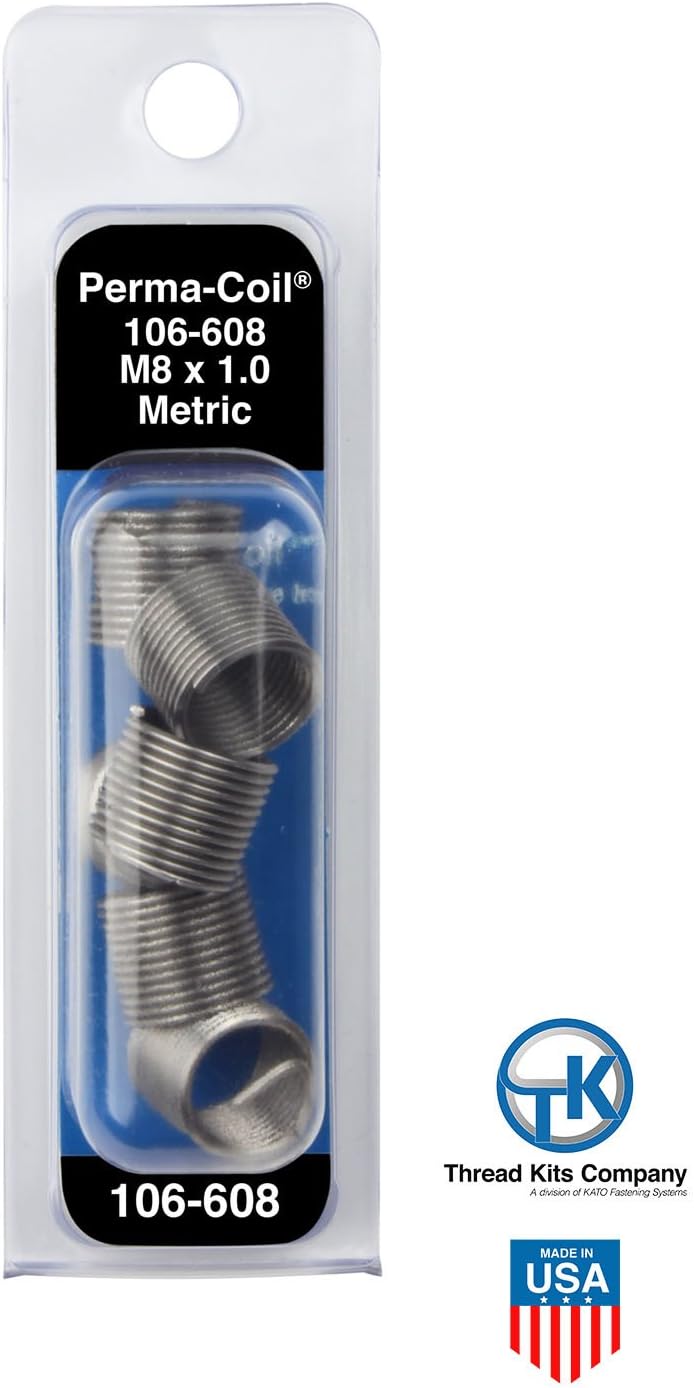 Amazon.com: Perma-Coil 106-608 Metric Thread Insert Pack M8X1.0 6PC ...