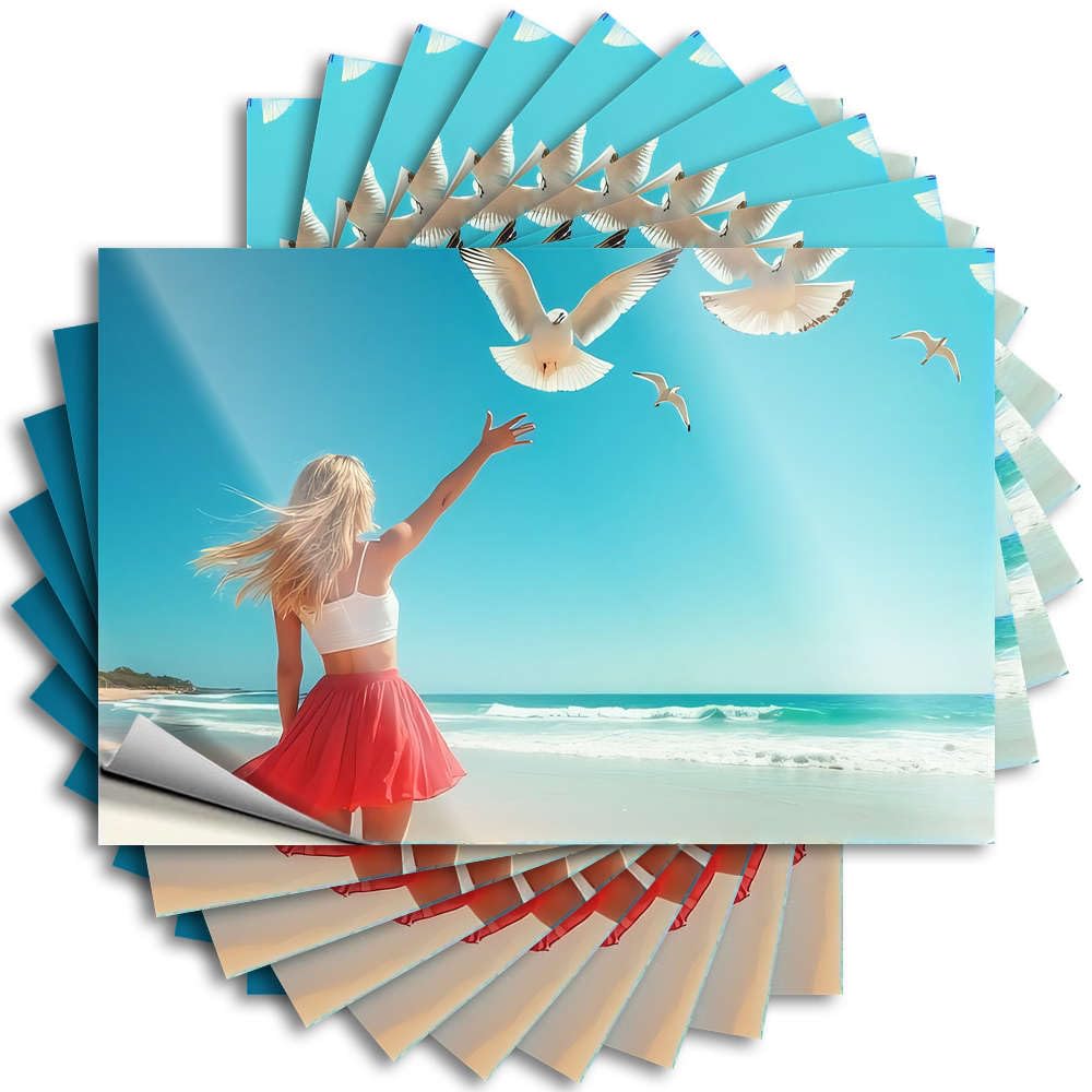Fzfn Colour Stickers - Snarky Bumper Woman On Beach With Seagulls Flying Overhead For Billiards Home Entrance Decor(6X9cm)