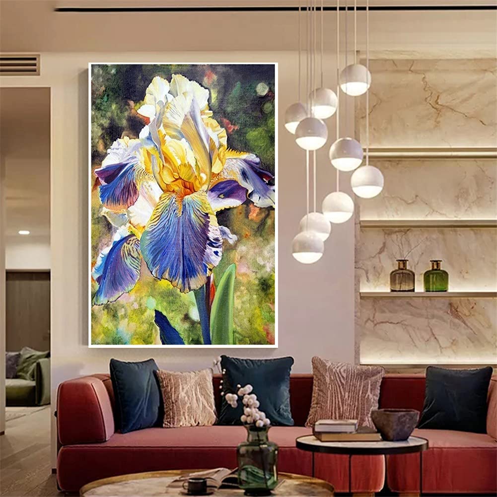 Broderie diamant fleurs grand format 80x110cm pour sublimer votre salon