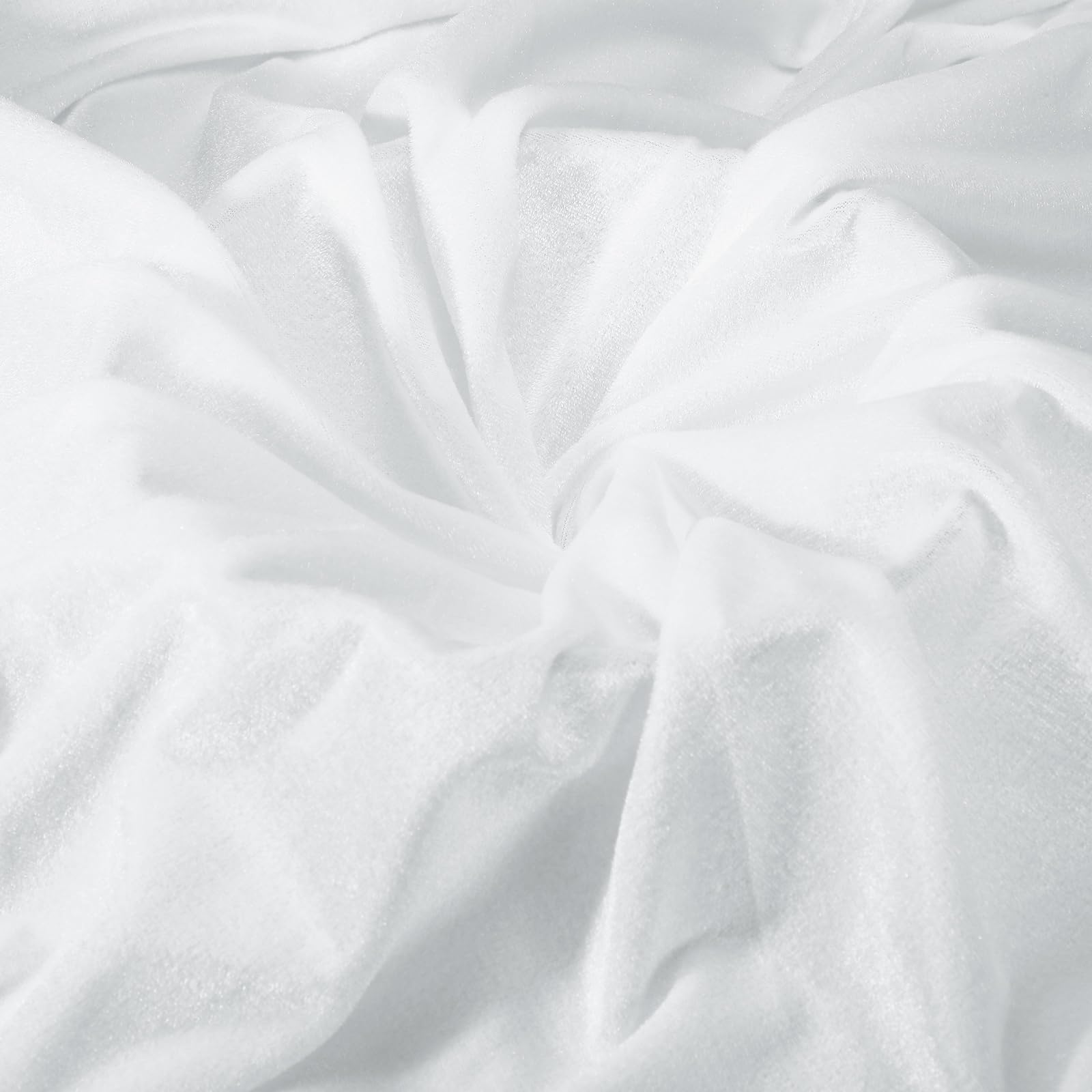 sourcing map Pure White Velvet Fabric by the Yard, 1 Yard x 63 Inch Wide Soft Stretchy Velvet Cloth Fabric for Upholstery Sofa Chair Wallet Making DIY Sewing Costume Craft Curtain โ image 1