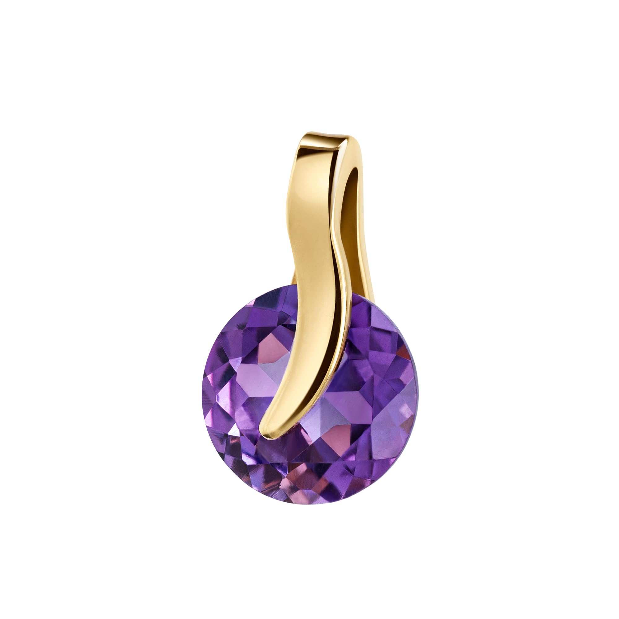 Amethyst Edelstein-Anhänger massiv 333 Gelbgold Goldanhänger für Damen. Mit Kette oder ohne Kette wählbar + Schmuck-Etui + Echtheitszertifikat