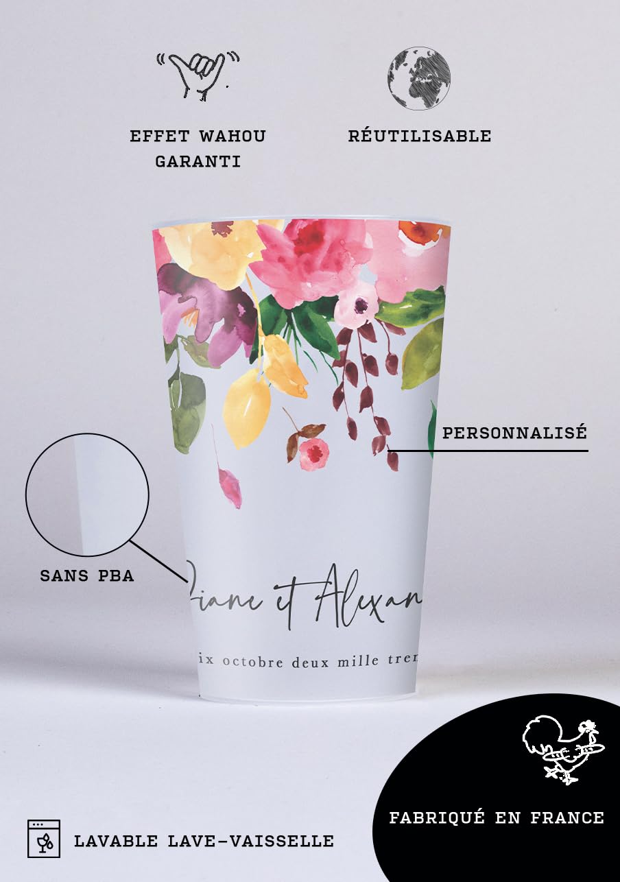 Gobelet Personnalisable pour Mariage - Eco Cup en Plastique (50)