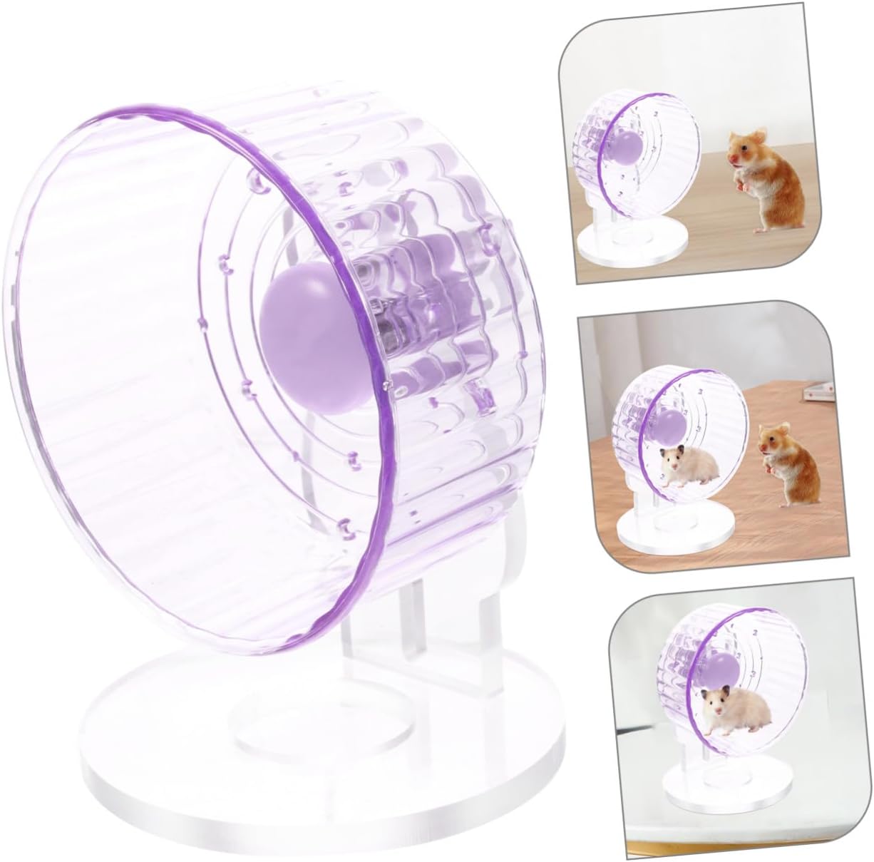 BESPORTBLE Silent Large Hamster Exercise Wheel with Base, 14cm Rotating Running Wheel for Guinea Pigs, Hedgehogs and Chinchillas, Quiet Small Animal Cage Accessory