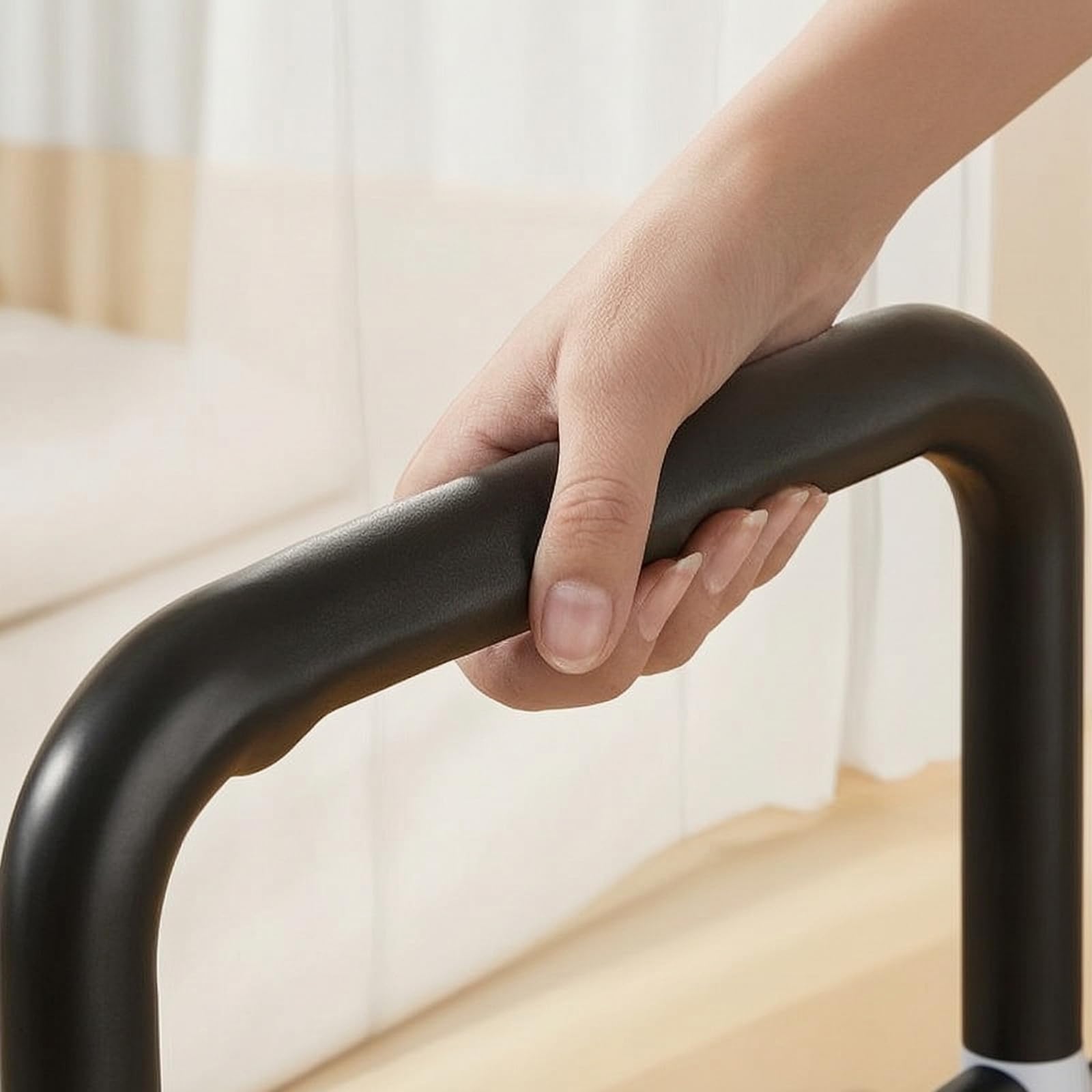 Sponda da Letto con Maniglia di Supporto Autoportante Sponda da Letto con Doppie Maniglie Stabile Barra Anticaduta per, U A Quattro Altezze Regolabili, Ispessito E Rinforzato