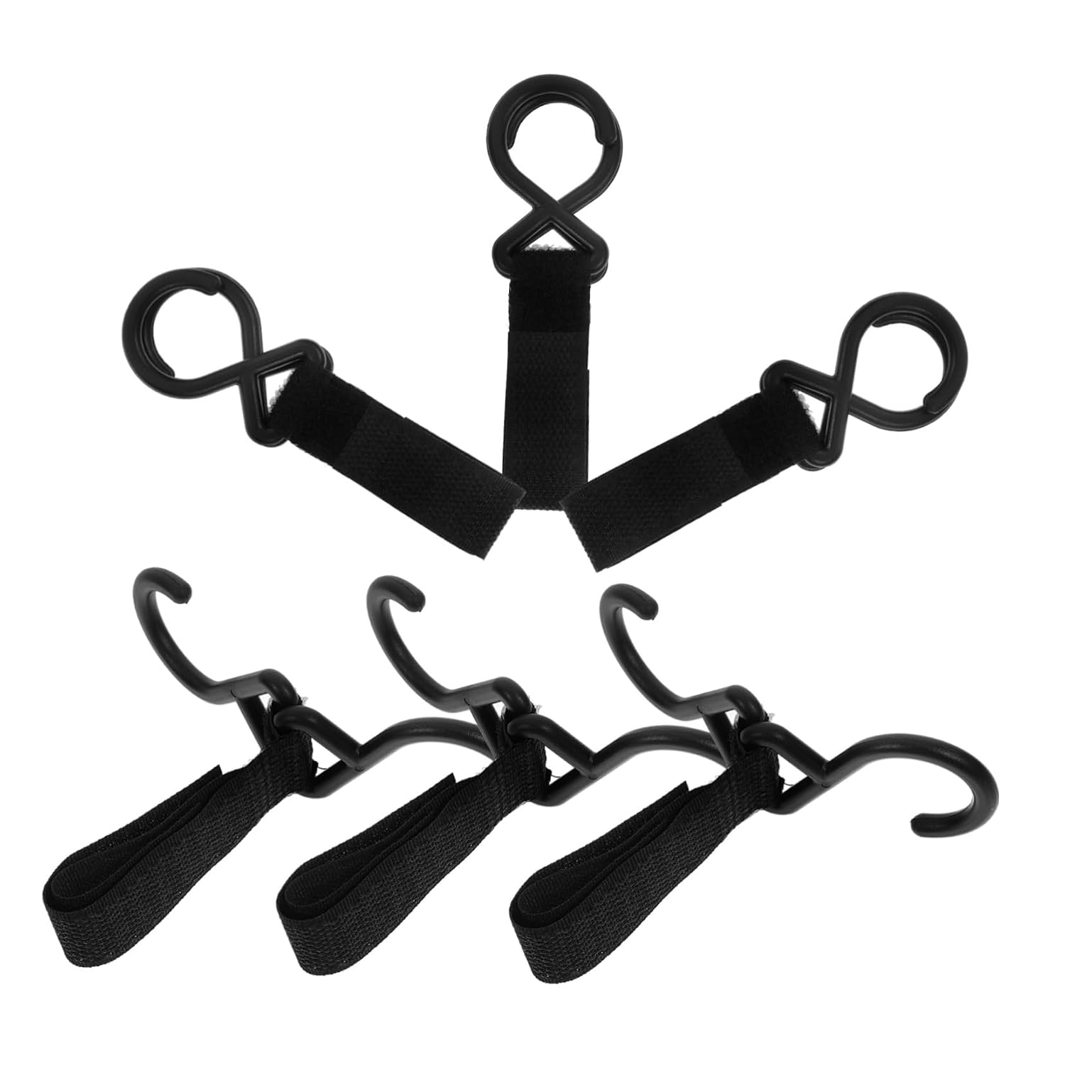 6pcs Stroller Bag Hooks with Nylon Hook and Loop Fastener