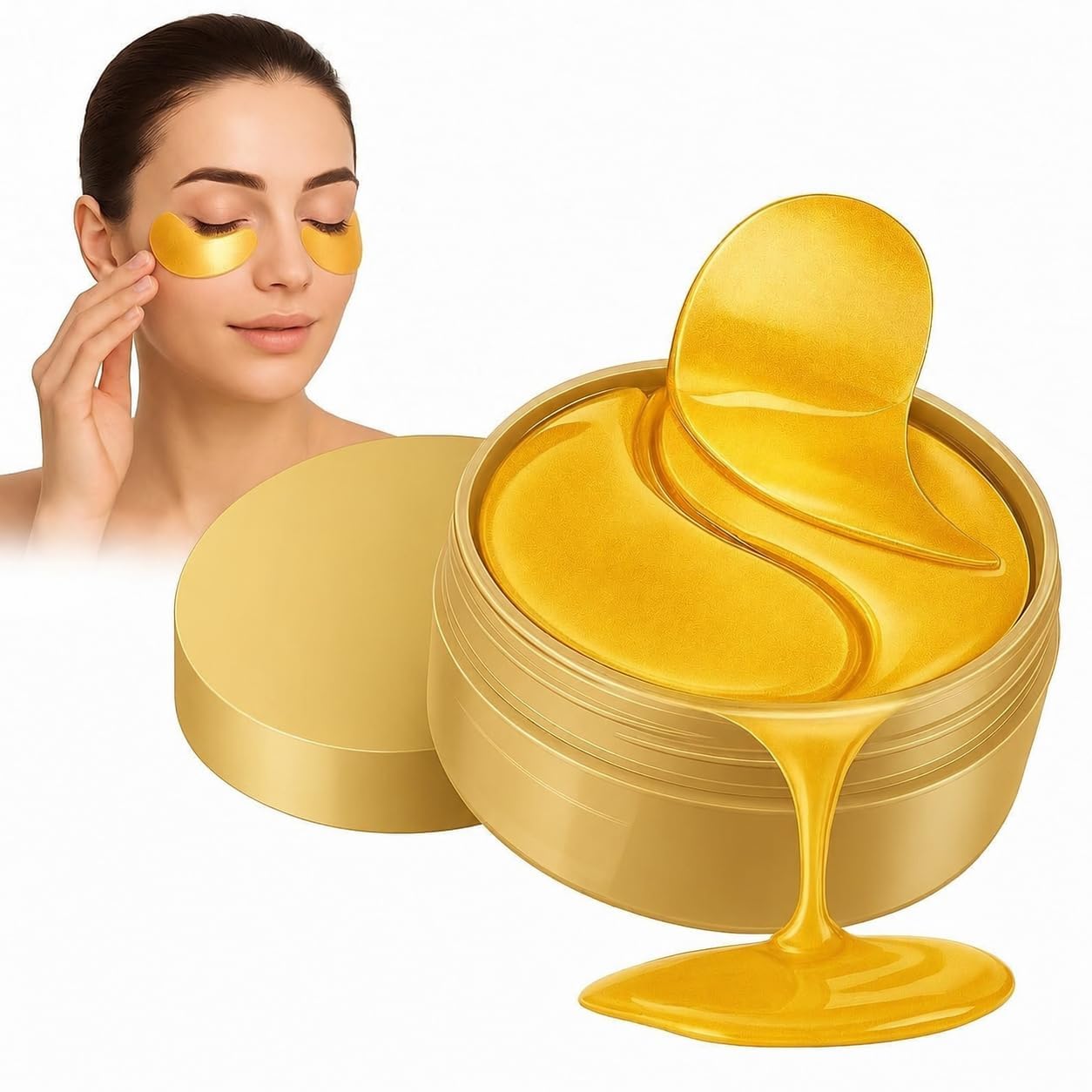 hydra anti wrinkle eye serum patch| treats dark circles, fine lines and wrinkles | enriched with collagen and aloe vera extract | shade -gold