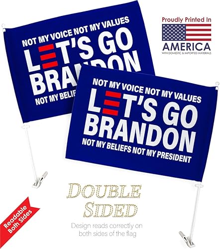 Miniatura 3 de Trump Flag Lets Go Brandon FJB - Bandera de automóvil para decoración de ventana de automóvil, clip de soporte, pequeño tapiz Pro Trump 2024 MAGA