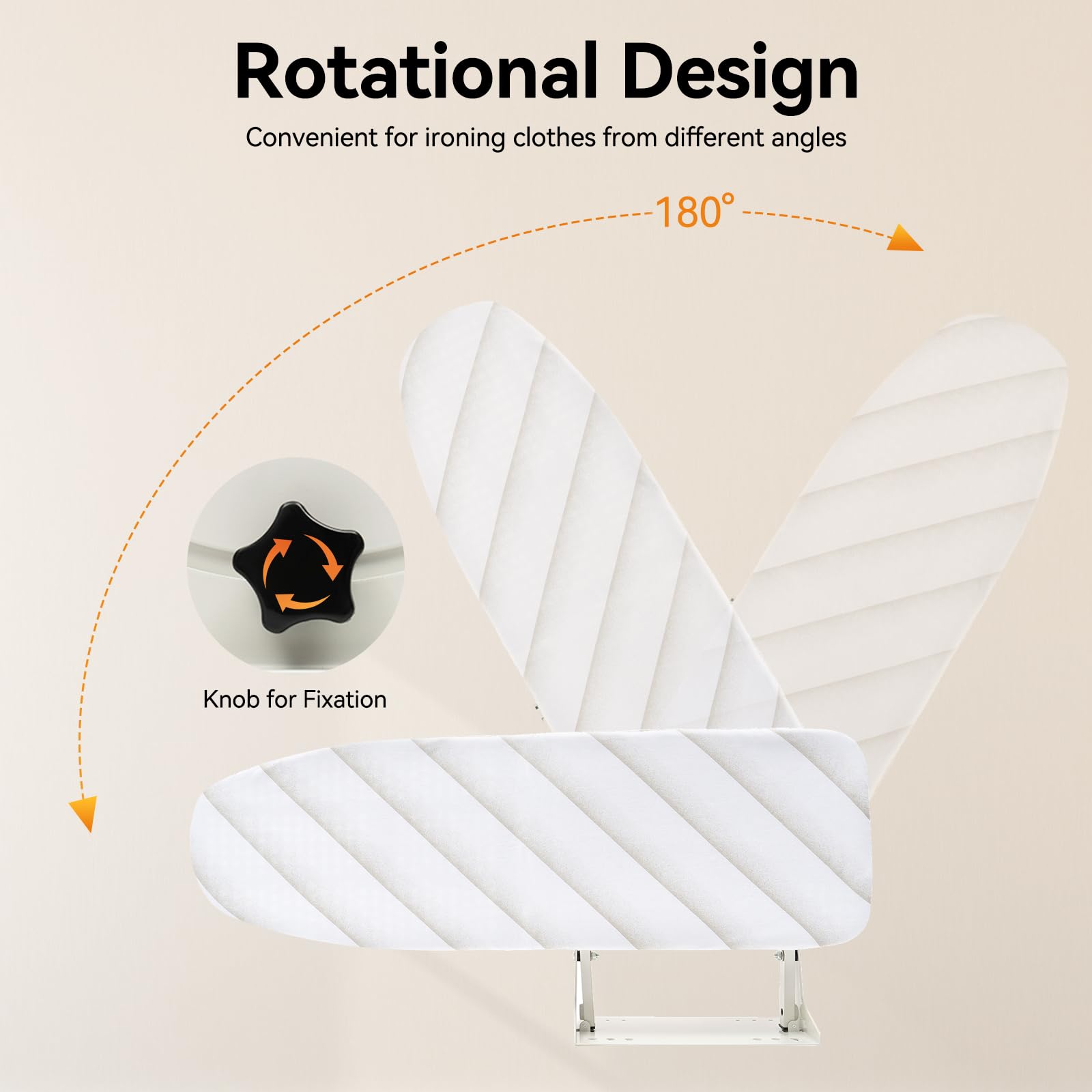 Wall Mounted Ironing Board with Iron Holder, Foldable Space Saving Design, 37.4x7.5 Inch Compact Mount Fold Down Iron Board, Heat Resistant Cover (428°F), Fold Down Ironing Station for Home, Closet