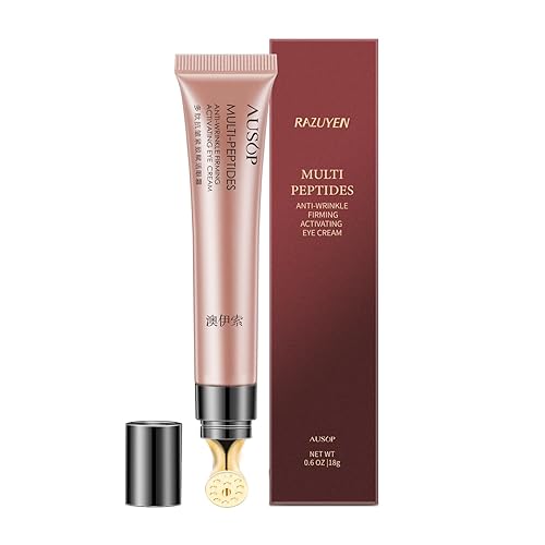 Crema de ojos con cafeína antienvejecimiento con aplicador metálico, removedor de ojos, crema para debajo de los ojos, cuidado de la piel,