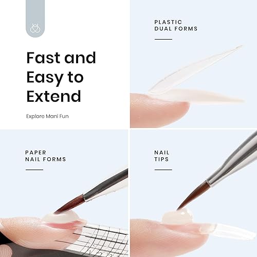 Miniatura 5 de Beetles - Extensión de uñas de gel de poliéster con purpurina blanca, gel esmaltado, 2.16 onzas, colores de uñas de poligel, gel de uñas de poligel,