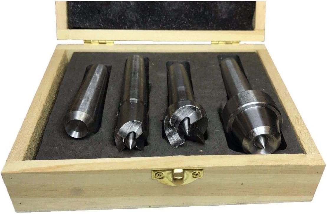 RDGTOOLS 2MT 4PC Woodturning Lathe Drive SPUR Centre Set Wood Crown