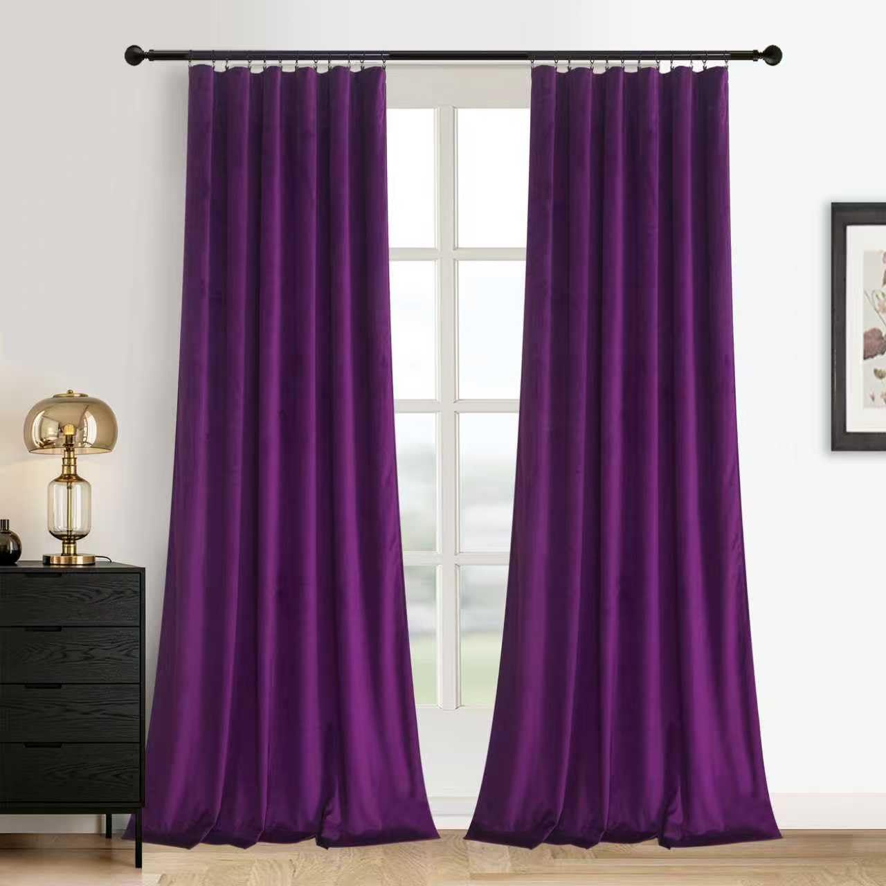 Roslynwood Violette Orchidee Kinderzimmer Sonnenlicht Samtvorhänge – Elegante Innendekoration große Fenster Verdunkelung Samt Vorhänge für Wohnzimmer, 132 x 274 cm lang, lila Orchidee, 2 Stück