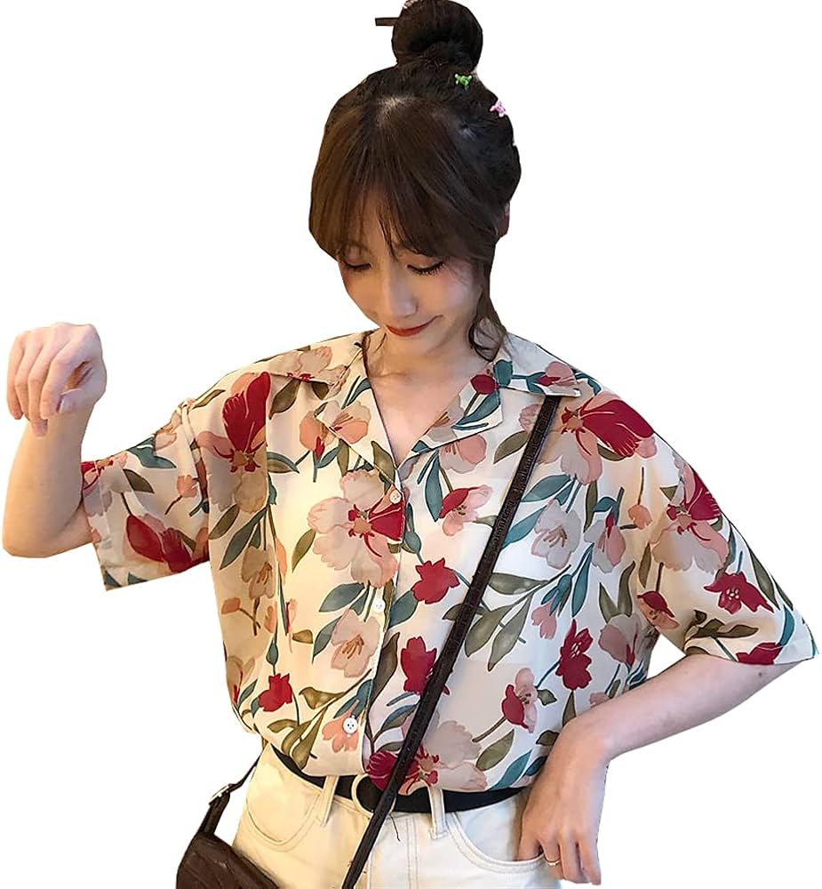 イタリア製 カステルバジャック 開襟 アロハシャツ コヨーテ とろみ 半袖シャツ Amazon.co.jp: Lomohanaga レディース シャツ ブラウス 半袖 アロハ