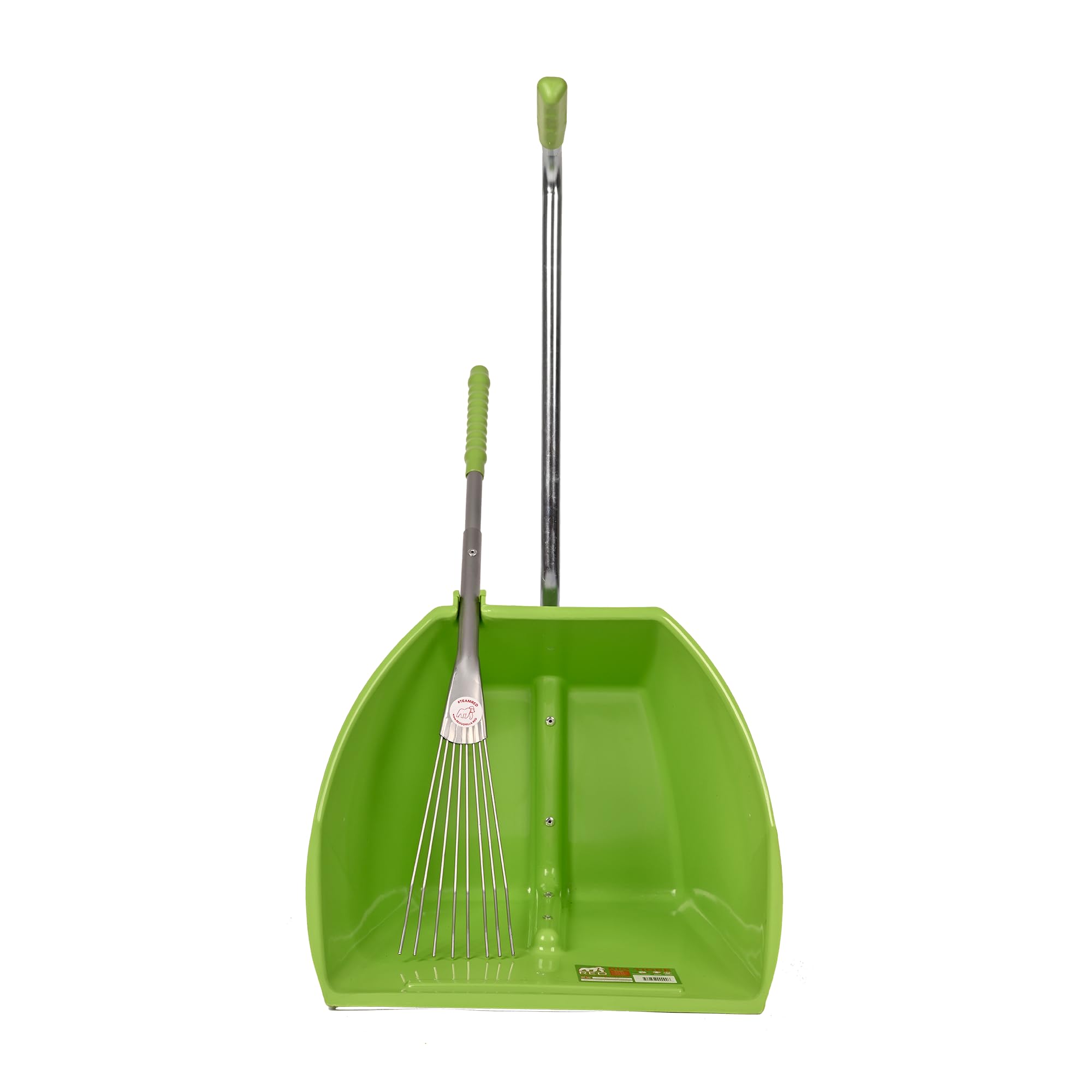 Tidee Pistachio Red Gorilla 80Cm Big With Long Metal Rake Horse Manure Shovel Scoop Multi Purpose Large Lightweight Dustpan For Paddock Stable Horsebox Equestrian Or Garden Waste Leaf Rake
