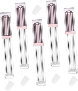 Balacoo 5 Peças Garrafa De Brilho Labial Tubo De Esmalte Labial Tubo Vazio Mini Bálsamos Labiais Transparente Tubo De Brilho Labial Vazio Tubos De Batom Com Varinha Tubos De Varinha De