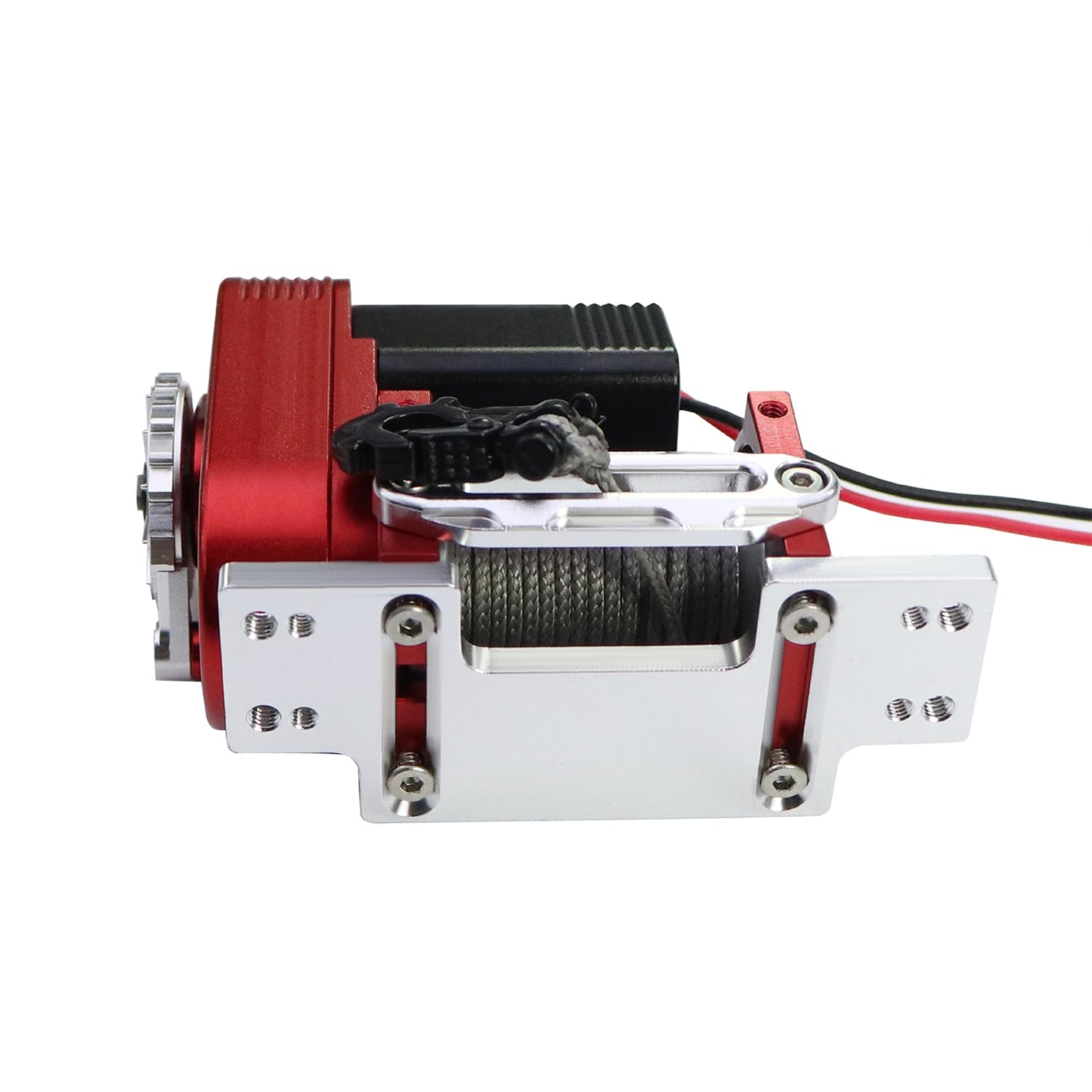 Cabrestante vertical simulado 1/10 8274 de aluminio 6-12.4 V, capacidad de carga de 50 libras para RC Crawler AXIAL SCX10 TRX4 RC4WD pieza de actualización (rojo)