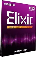 Cordas Elixir Phosphor Bronze para violão acústico, Custom Light (.011 a .052)