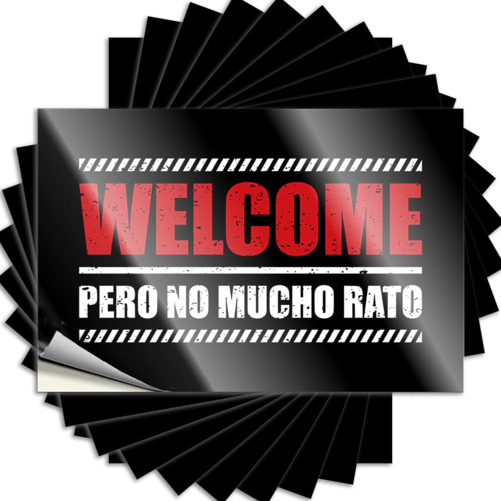 Room Door Decor Scooter Funny Sticker - Welcome Pero No Mucho Rato Waterproof Waterproof Vinyl Sticker(6X9CM)