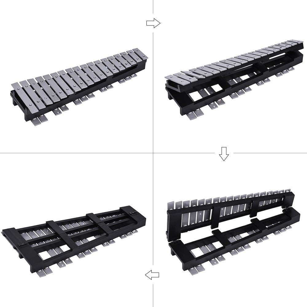 Btuty Glockenspiel A 30 Note Xilofono Cornice In Legno Barre In Alluminio Strumento Musicale A Percussione Regalo Con Borsa Per Il Trasporto (30)