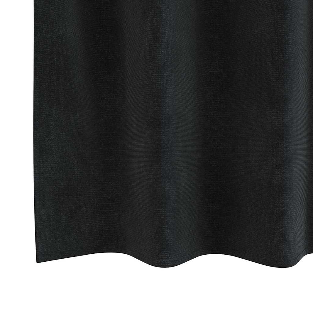 Juego de 2 cortinas opacas negras 140 x 260 cm, cortinas de terciopelo opacas para salón y dormitorio, elegantes cortinas con ojales para bloquear la luz eficaz